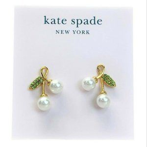 Kate Spade Branch Fruit Pearl Earrings (16K Gold-Plated) (NWT)